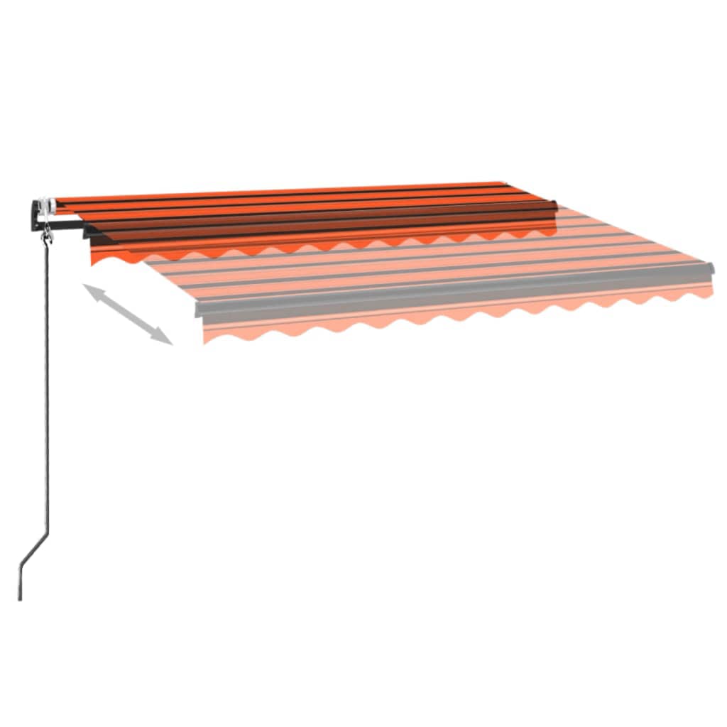 Automatische Markise mit LED Windsensor 350x250 cm Orange/Braun