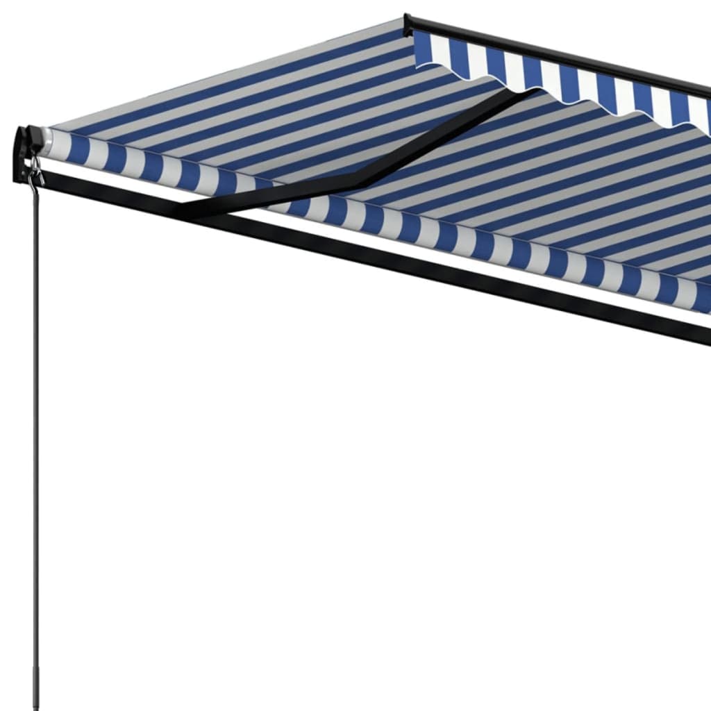 Markise Manuell Einziehbar 400x300 cm Blau und Weiß