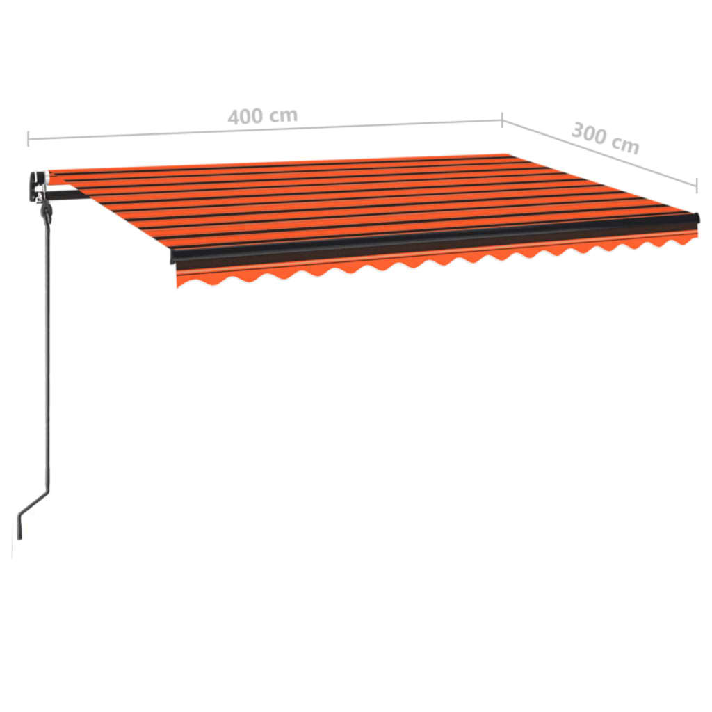 Markise Manuell Einziehbar 400x300 cm Orange und Braun