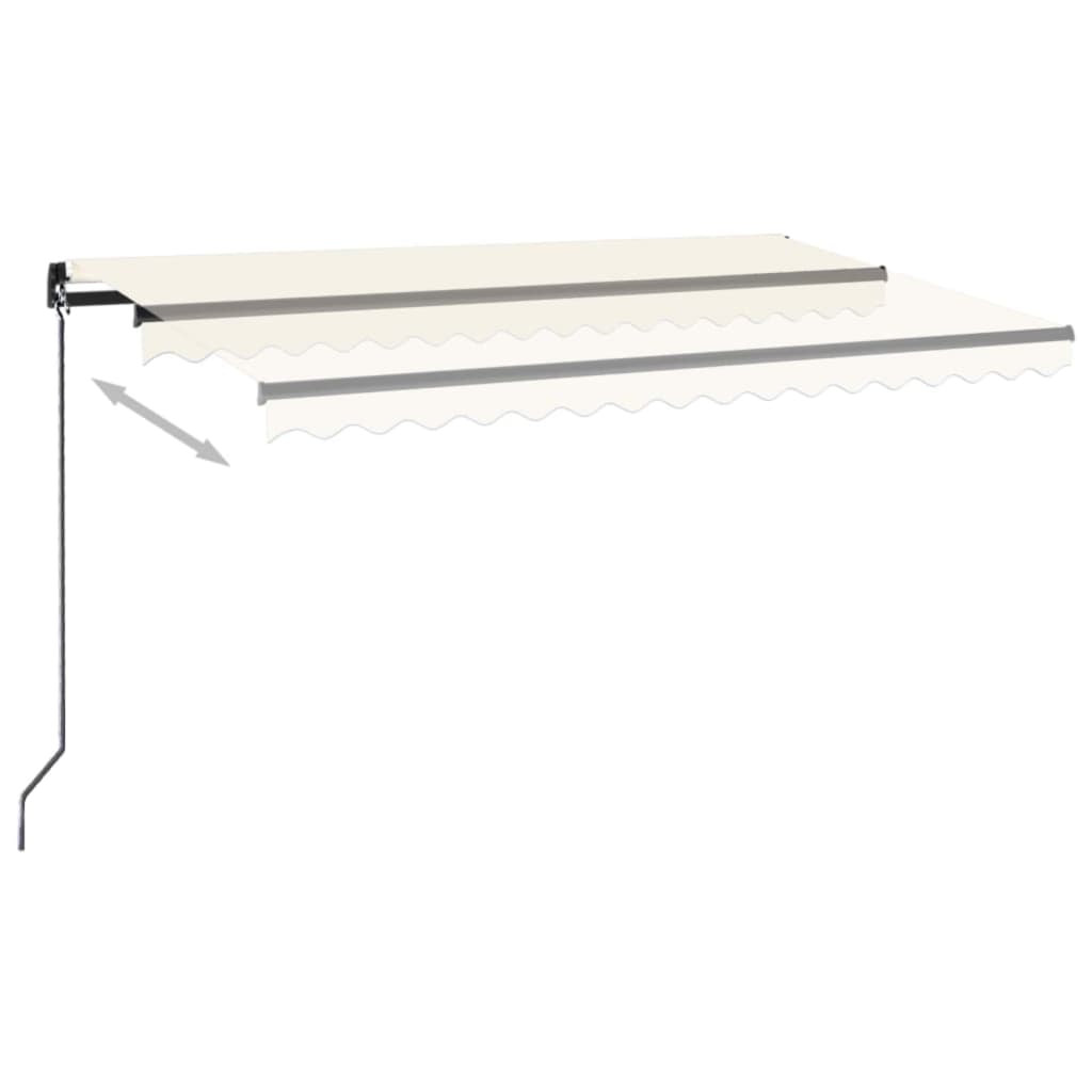 Markise Manuell Einziehbar mit LED 400x300 cm Creme
