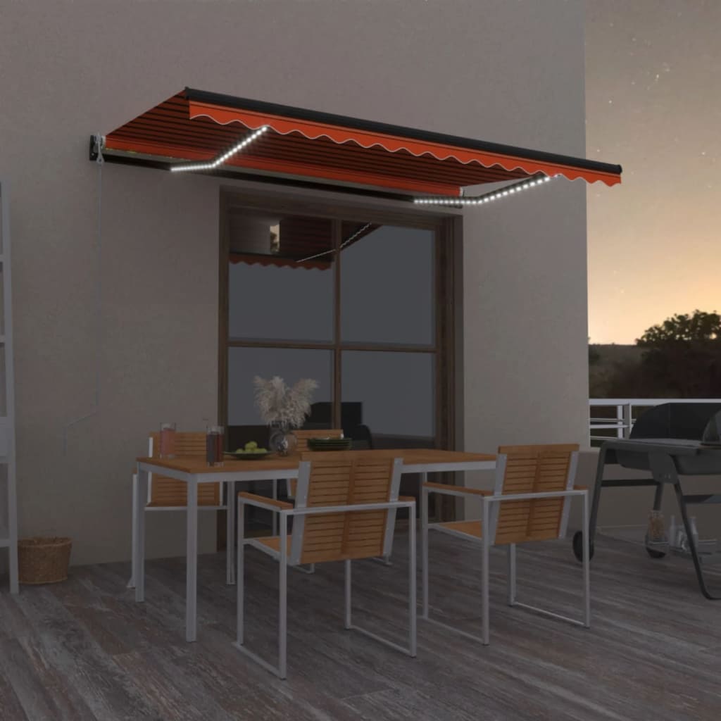 Automatische Markise mit LED & Windsensor 450x300 Orange/Braun