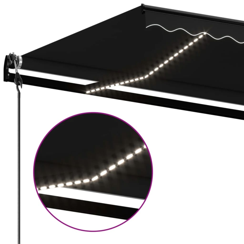 Automatische Markise mit LED & Windsensor 500x300 cm Anthrazit