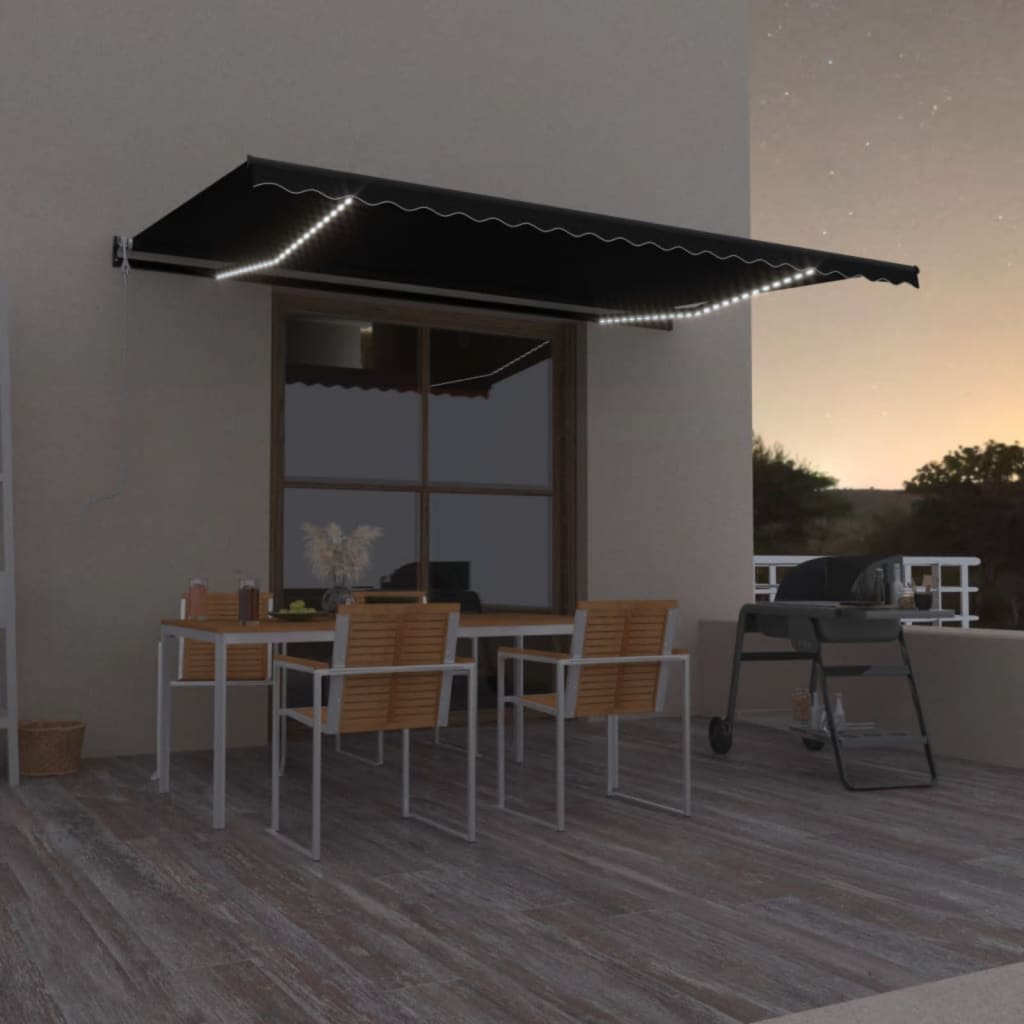 Automatische Markise mit LED & Windsensor 500x300 cm Anthrazit