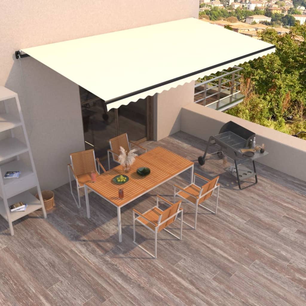 Markise Manuell Einziehbar 600x300 cm Creme