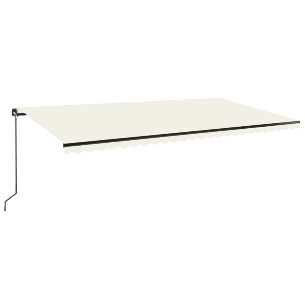 Markise Manuell Einziehbar mit LED 600x300 cm Creme