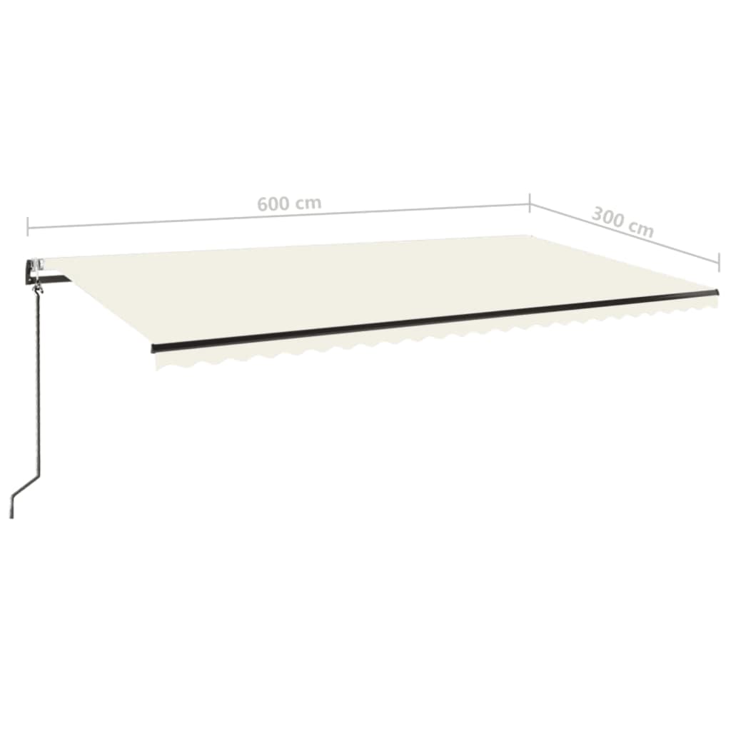Markise Automatisch Einziehbar 600x300 cm Creme