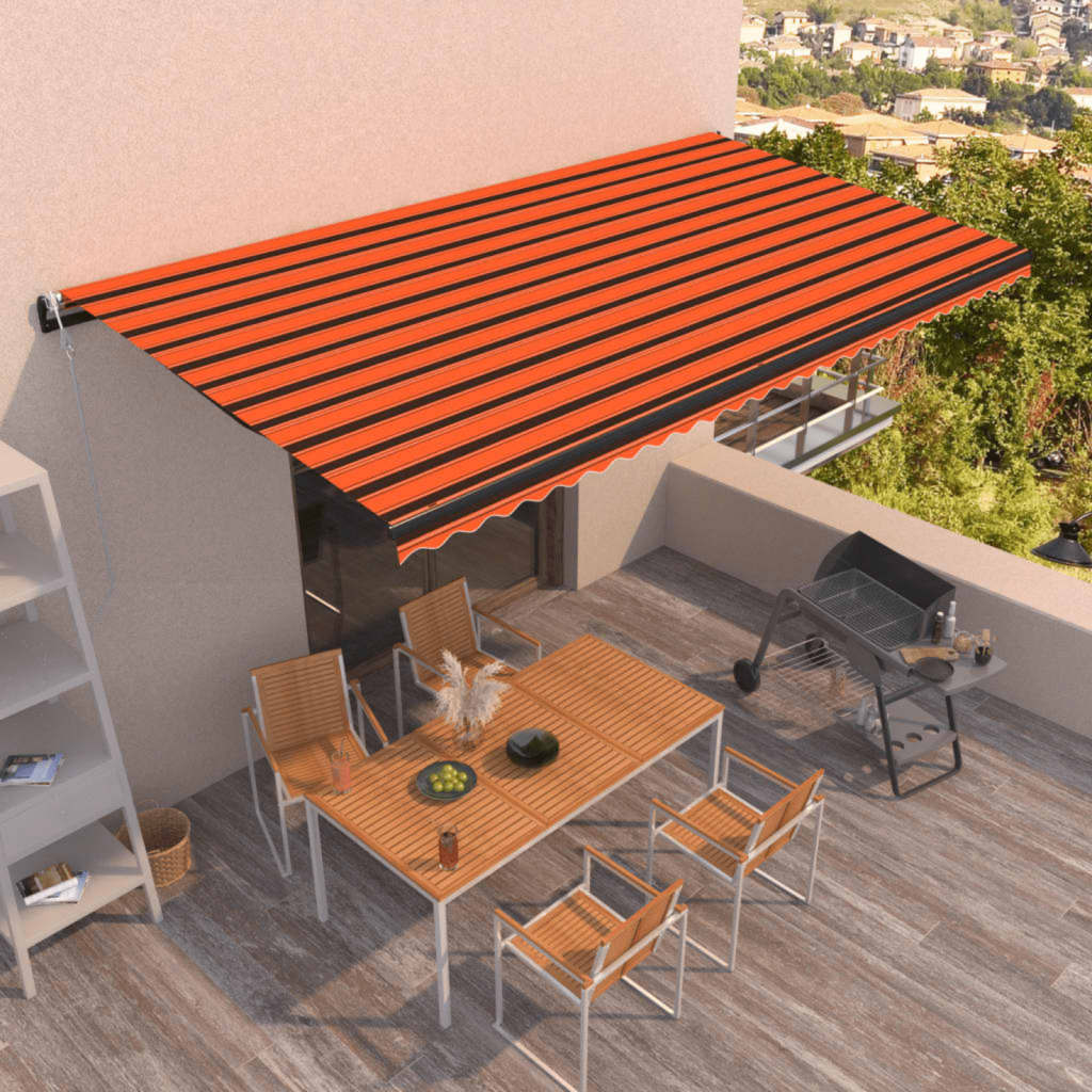 Markise Automatisch Einziehbar 600x300 cm Orange und Braun