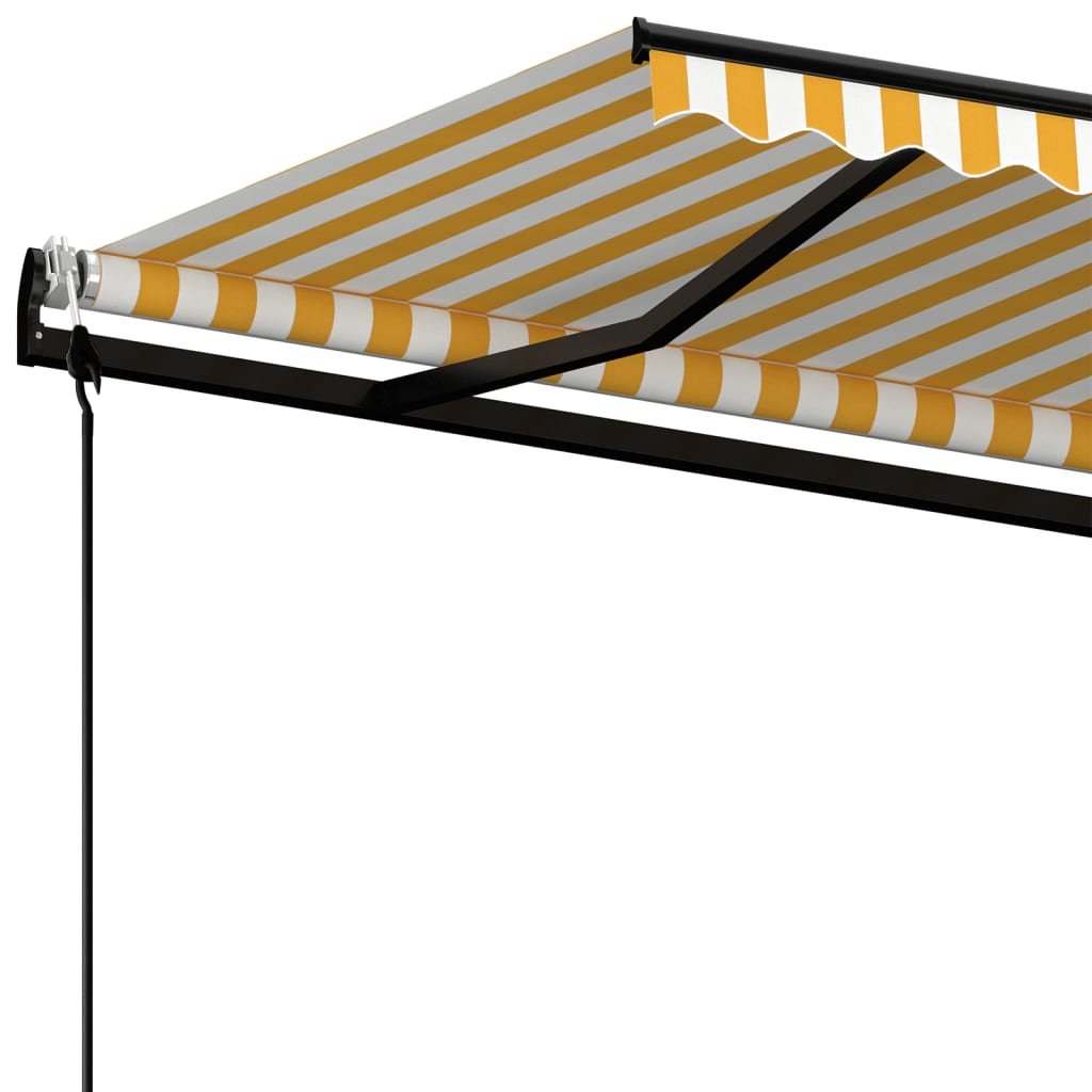 Markise Automatisch Einziehbar 450x350 cm Gelb und Weiß