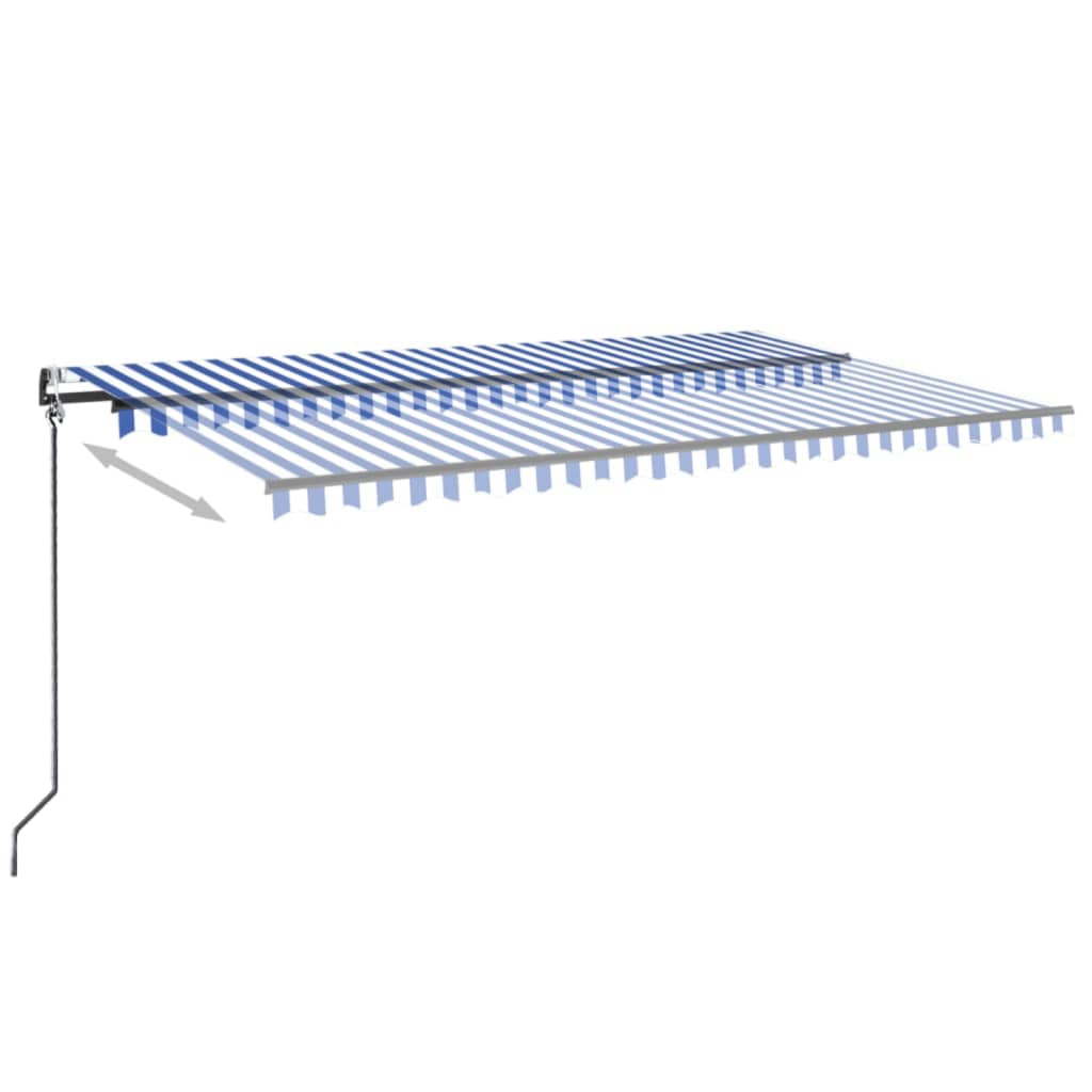 Markise Automatisch Einziehbar 500x350 cm Blau und Weiß