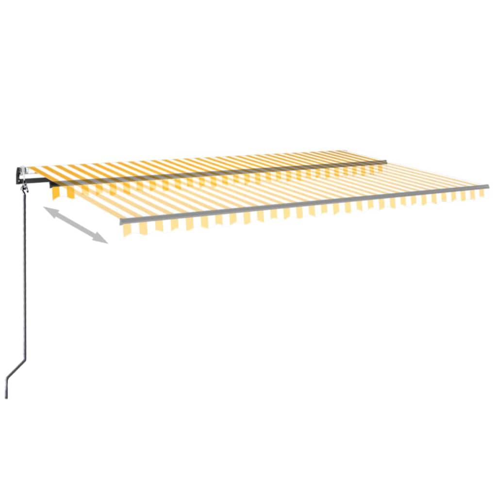 Automatische Markise mit LED & Windsensor 500x350 cm Gelb/Weiß