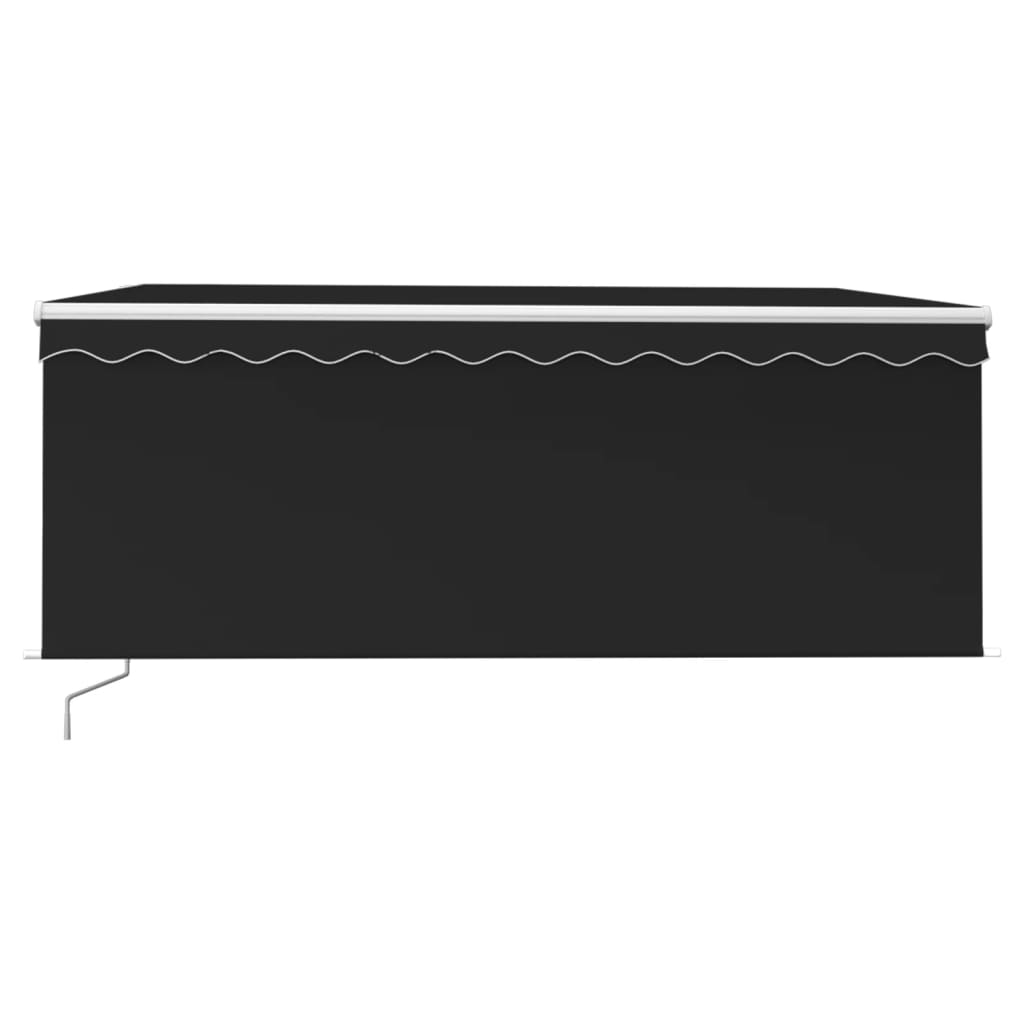 Markise Manuell Einziehbar mit Rollo 3x2,5 m Anthrazit