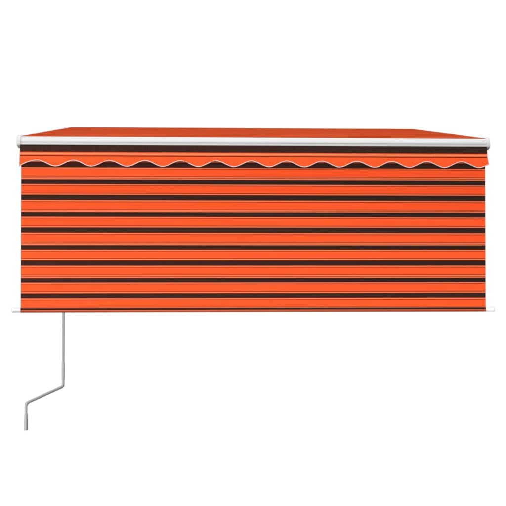 Markise Automatisch Einziehbar mit Volant 3x2,5 m Orange Braun
