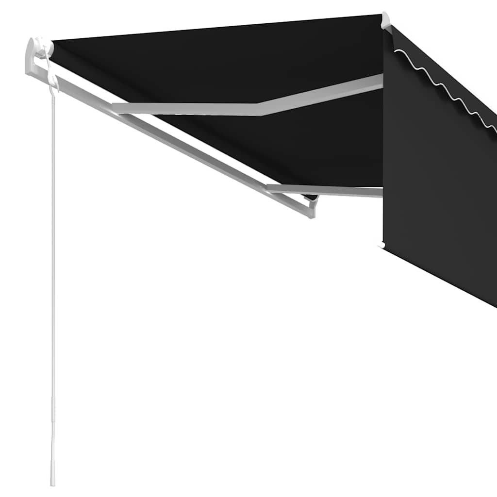Markise Automatisch Einziehbar mit Volant 3,5x2,5 m Anthrazit