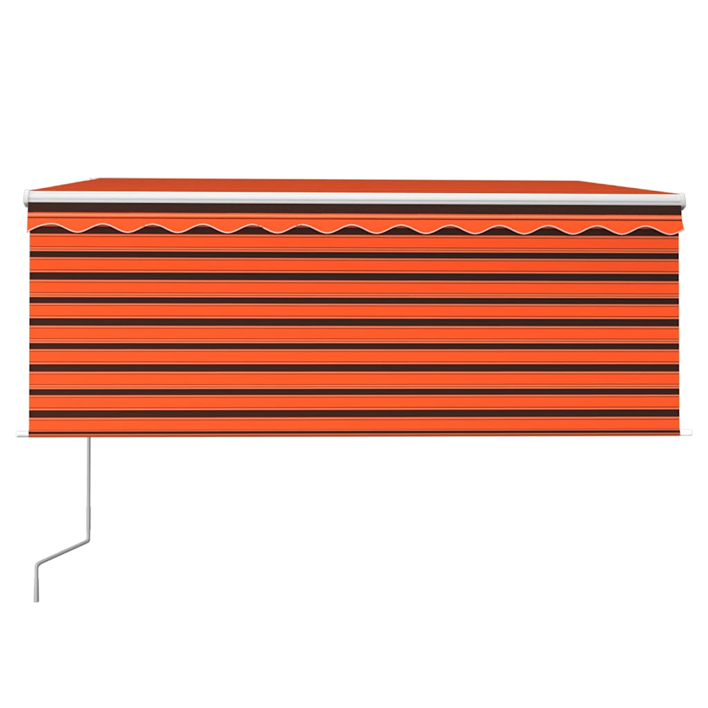 Markise Automatisch Einziehbar mit Volant 3,5x2,5m Orange Braun