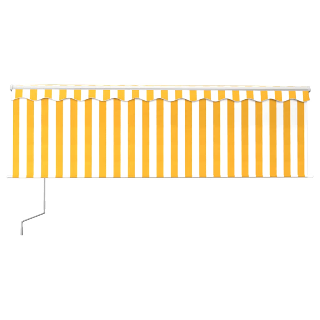 Markise Automatisch mit Rollo LED Windsensor 4x3m Gelb Weiß