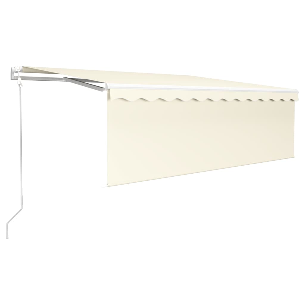 Markise Automatisch Einziehbar mit Volant 4,5x3 m Creme