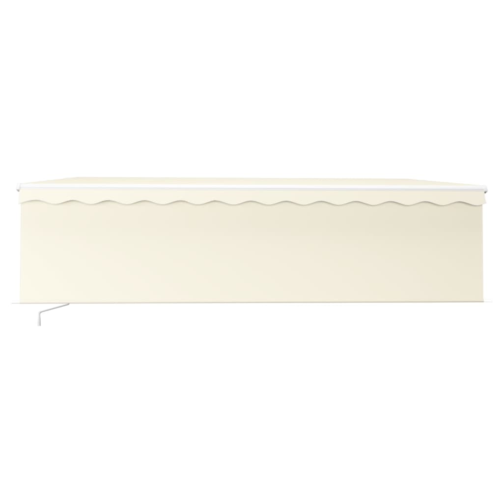 Markise Manuell Einziehbar mit Rollo 5x3 m Creme