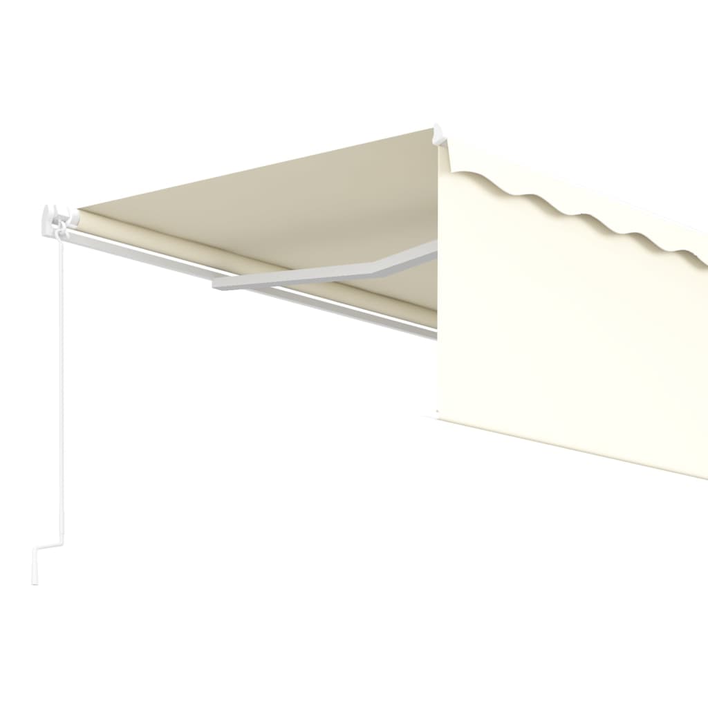 Markise Manuell Einziehbar mit Rollo 5x3 m Creme