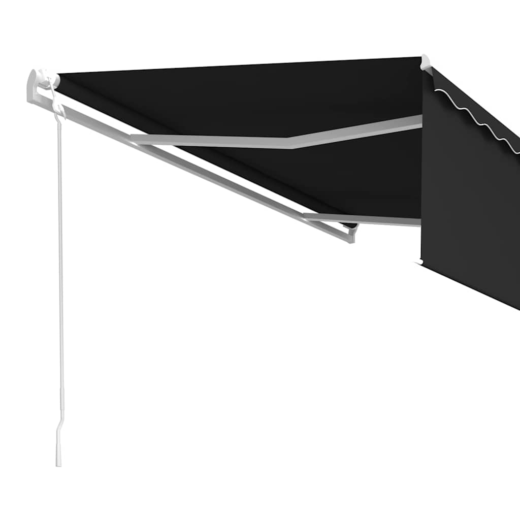 Markise Automatisch Einziehbar mit Volant 5x3 m Anthrazit
