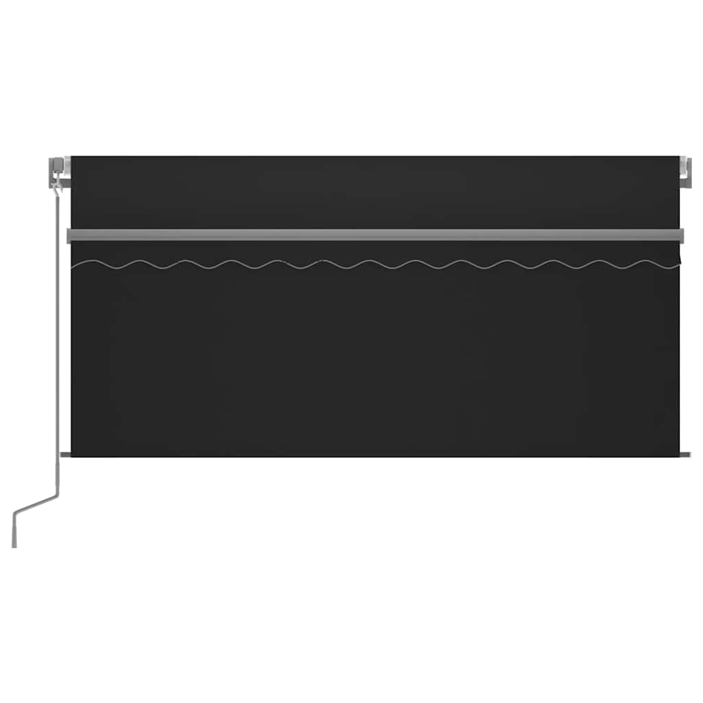 Markise Manuell Einziehbar mit Rollo & LED 3x2,5 m Anthrazit