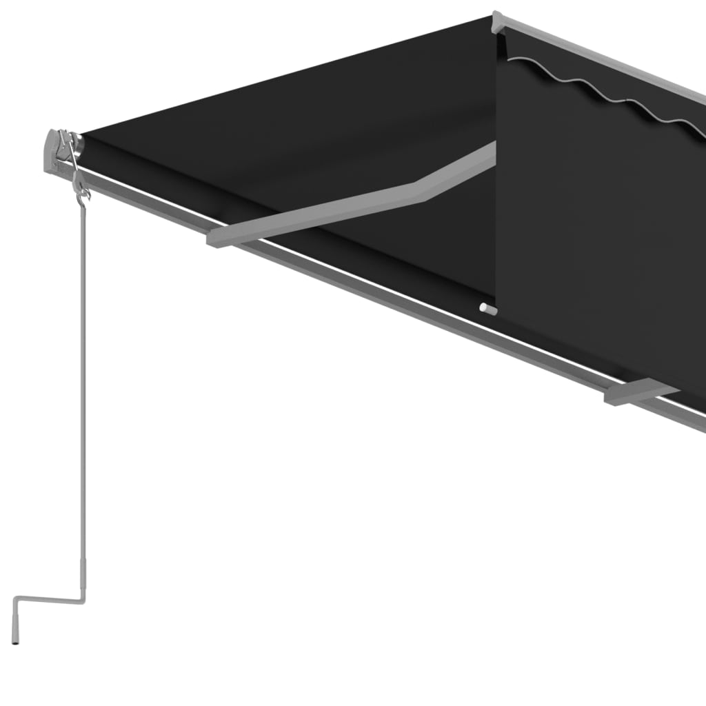 Markise Automatisch Einziehbar mit Volant 3x2,5 m Anthrazit
