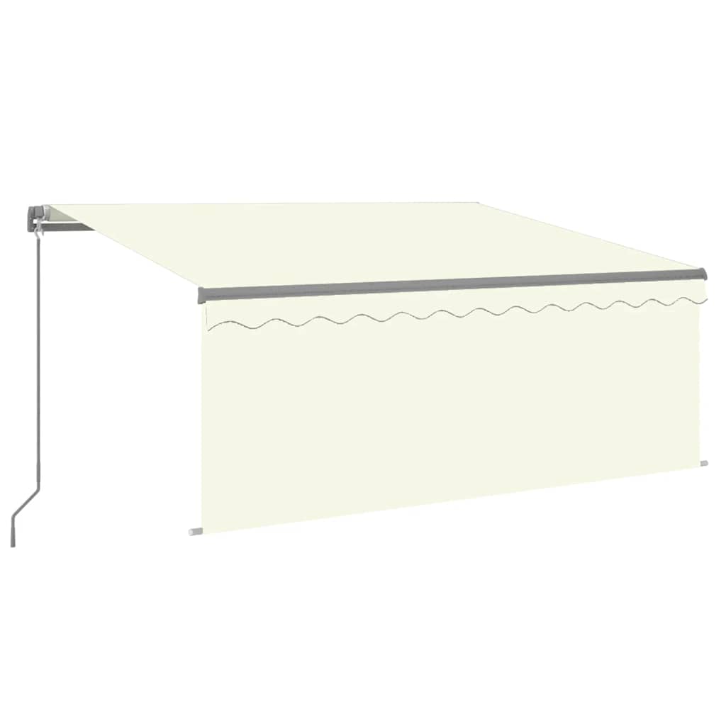 Markise Manuell Einziehbar mit Rollo LED 3,5x2,5 m Creme