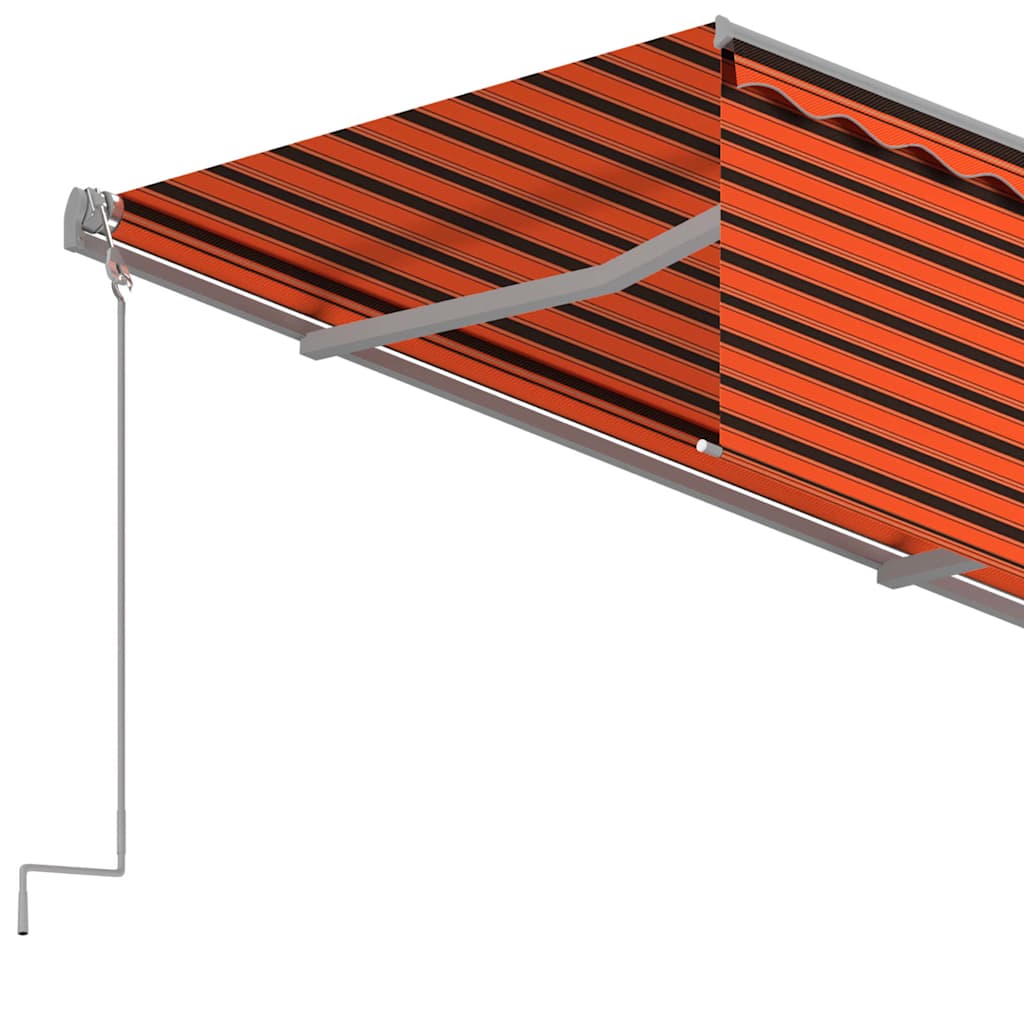 Markise Automatisch Einziehbar mit Volant 3,5x2,5m Orange Braun