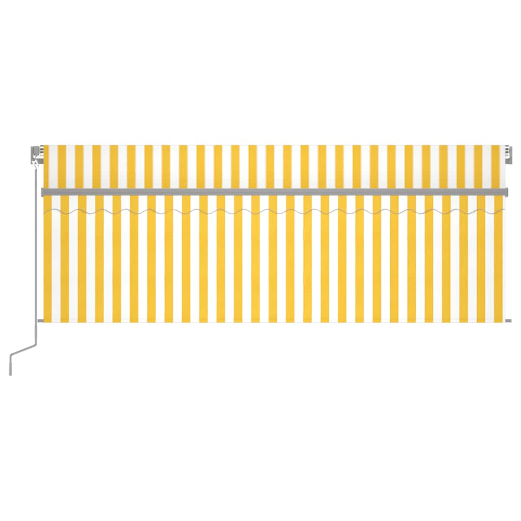 Markise Automatisch mit Rollo LED Windsensor 4x3m Gelb Weiß