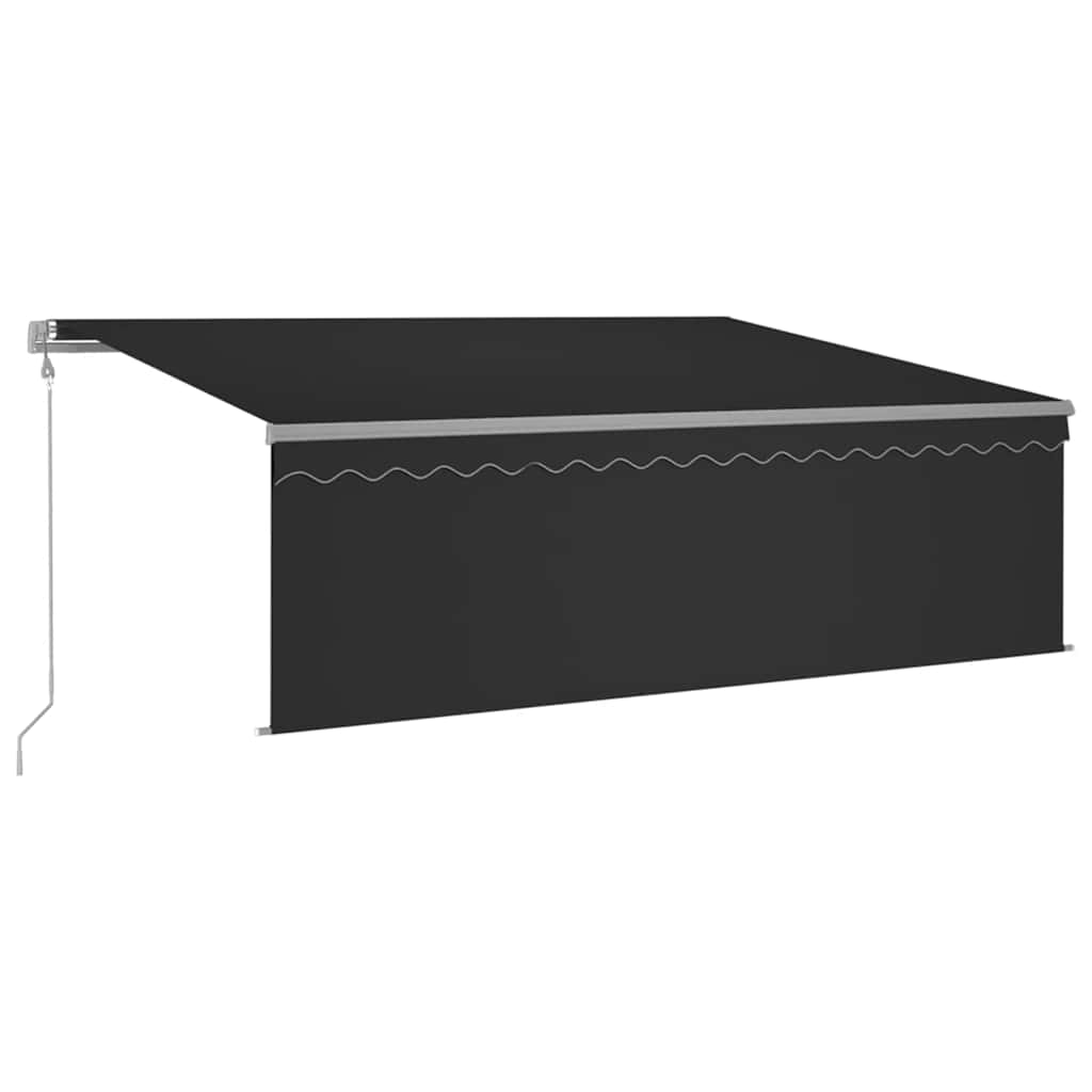 Markise Automatisch Einziehbar mit Volant 4,5x3 m Anthrazit
