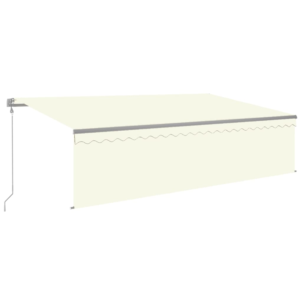 Markise Automatisch Einziehbar mit Volant 5x3 m Creme