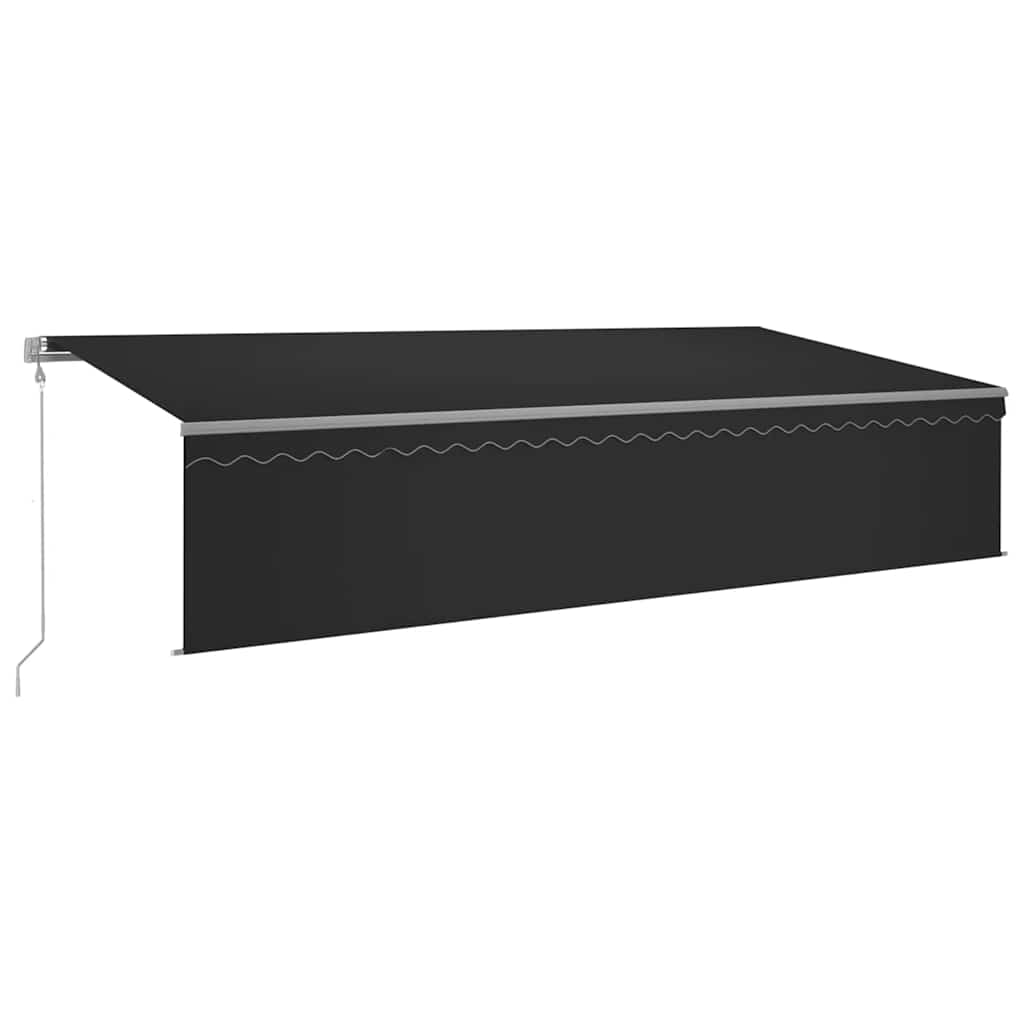 Markise Automatisch Einziehbar mit Volant 6x3 m Anthrazit
