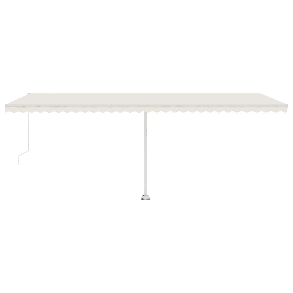 Markise Manuell Einziehbar mit LED 600x300 cm Creme