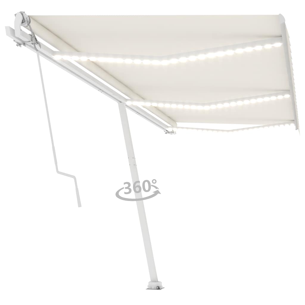 Automatische Markise mit LED & Windsensor 600x300 cm Creme