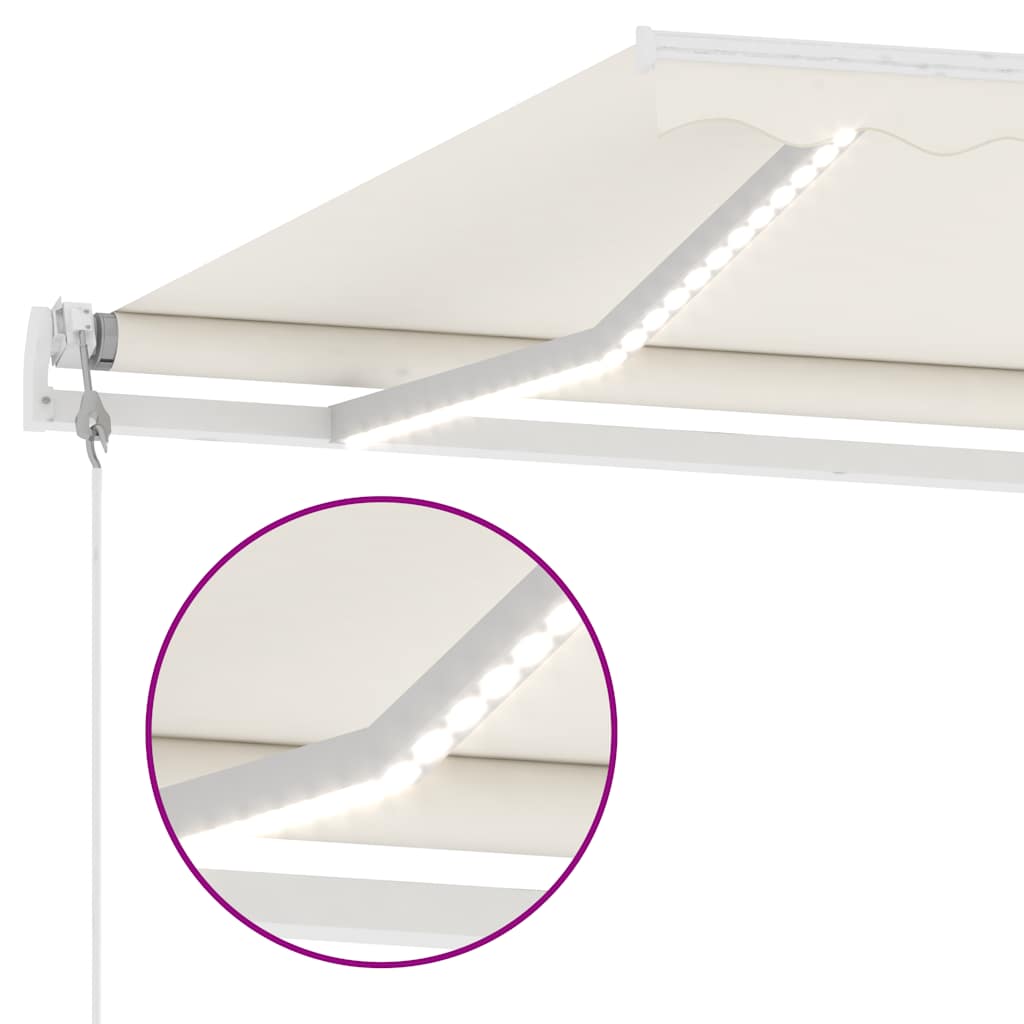 Automatische Markise mit LED & Windsensor 600x300 cm Creme