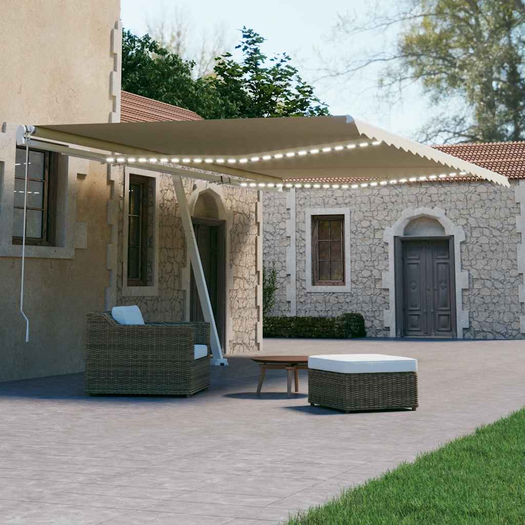 Automatische Markise mit LED & Windsensor 600x300 cm Creme