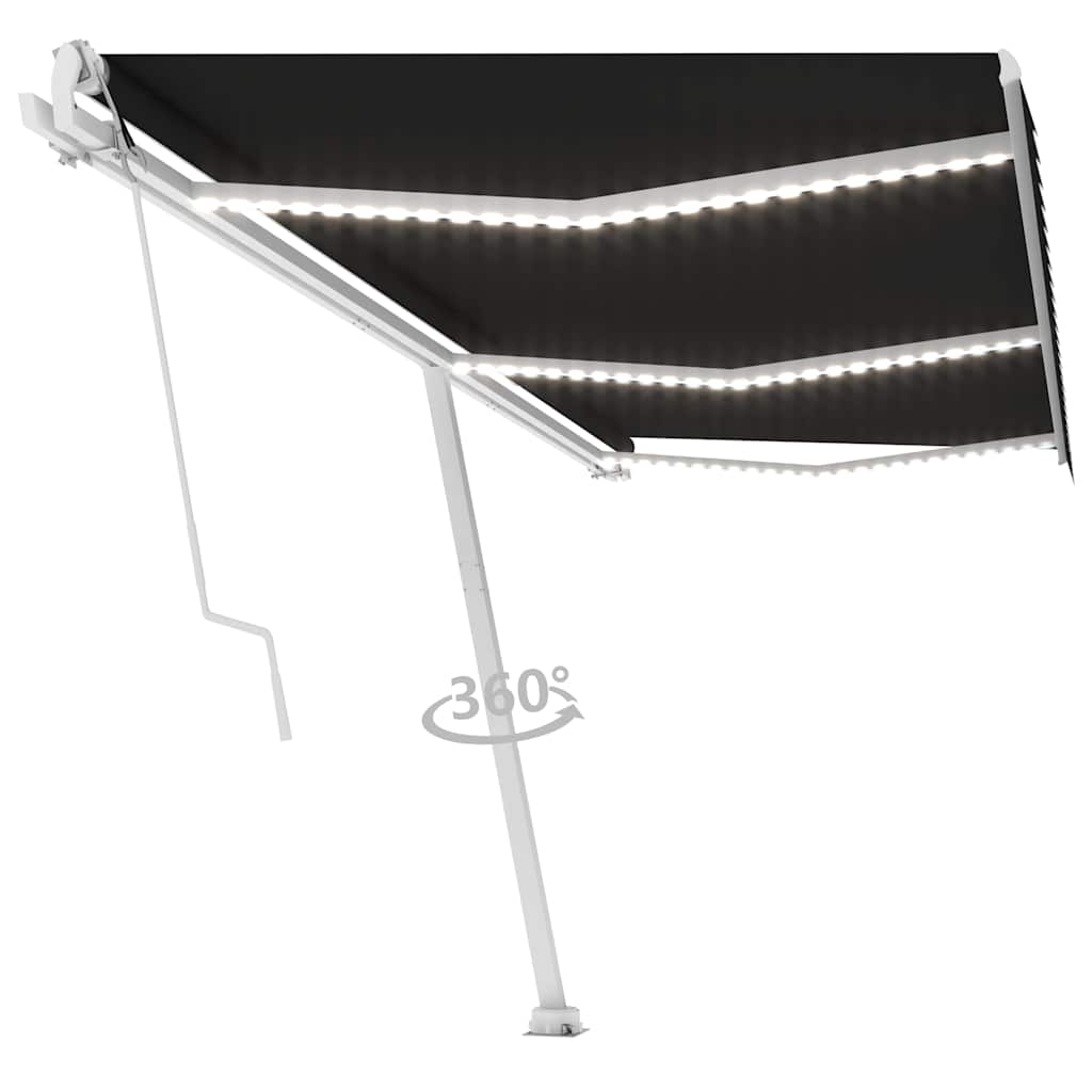 Automatische Markise mit LED & Windsensor 600x300 cm Anthrazit