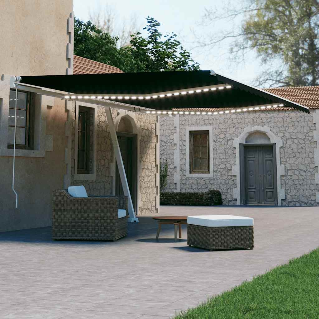 Automatische Markise mit LED & Windsensor 600x300 cm Anthrazit