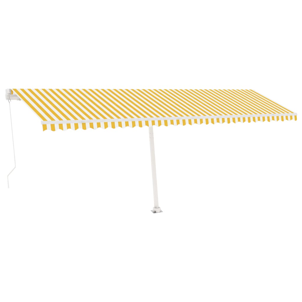 Standmarkise Manuell Einziehbar 600x350 cm Gelb/Weiß