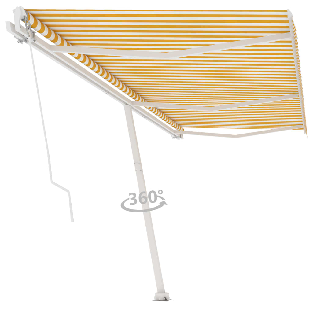 Standmarkise Manuell Einziehbar 600x350 cm Gelb/Weiß