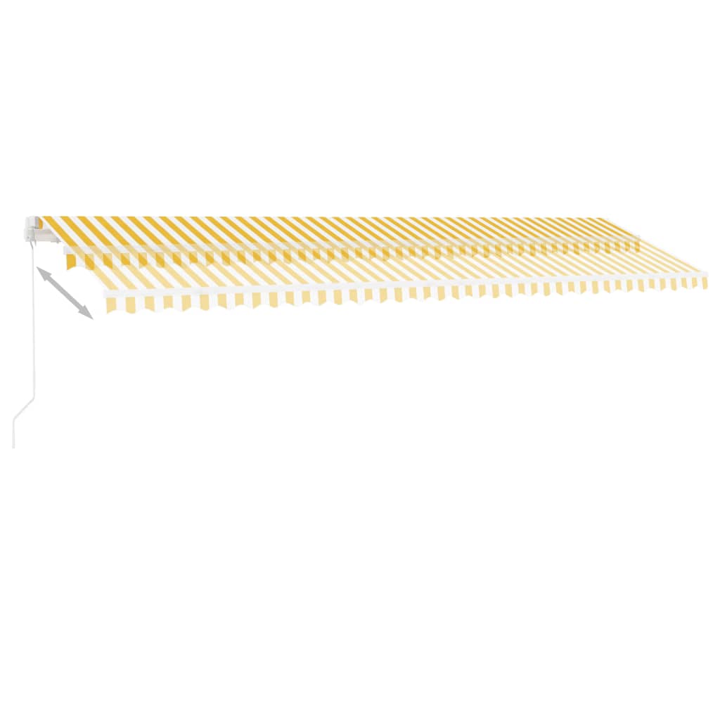 Standmarkise Manuell Einziehbar 600x350 cm Gelb/Weiß