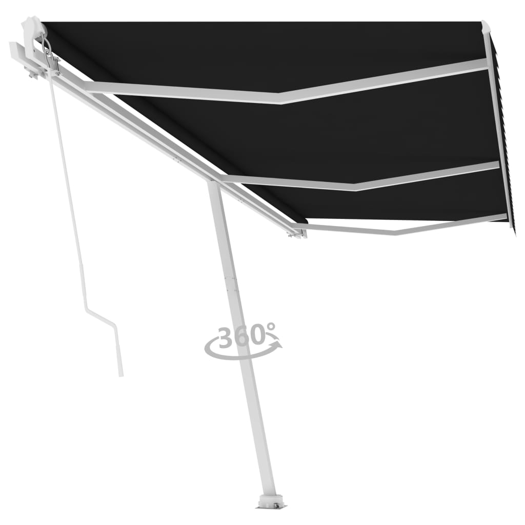Standmarkise Manuell Einziehbar 600x350 cm Anthrazit