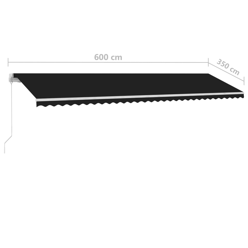 Standmarkise Manuell Einziehbar 600x350 cm Anthrazit