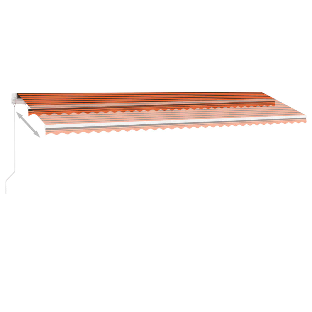 Standmarkise Manuell Einziehbar 600x350 cm Orange/Braun