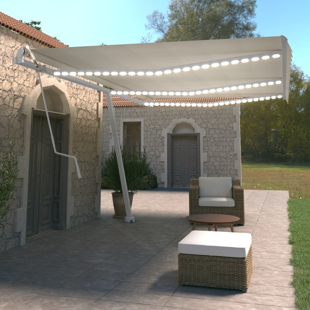 Automatische Markise mit LED & Windsensor 600x350 cm Creme