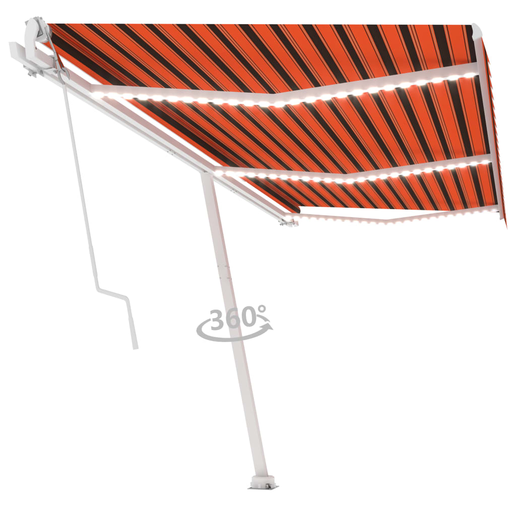Automatische Markise mit LED Windsensor 600x350 cm Orange/Braun