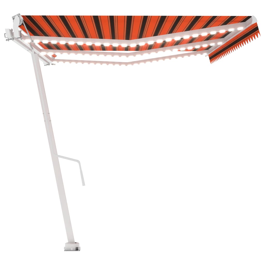 Automatische Markise mit LED Windsensor 600x350 cm Orange/Braun