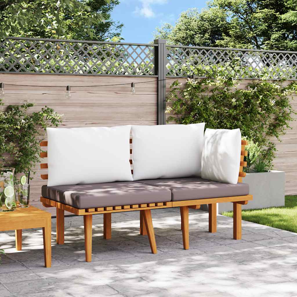 2-tlg. Garten-Lounge-Set mit Kissen Massivholz Akazie