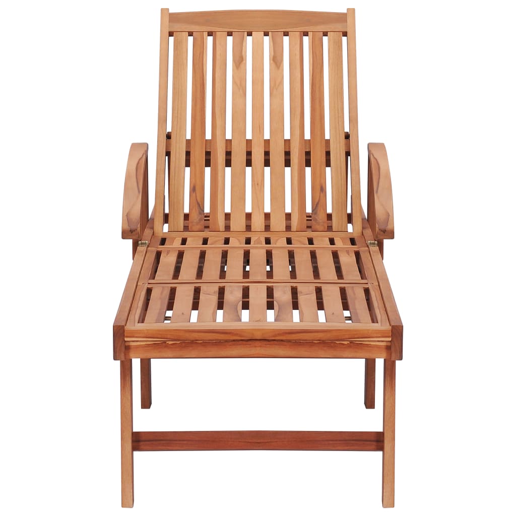 Sonnenliegen 2 Stk. mit Auflagen Blau Massivholz Teak