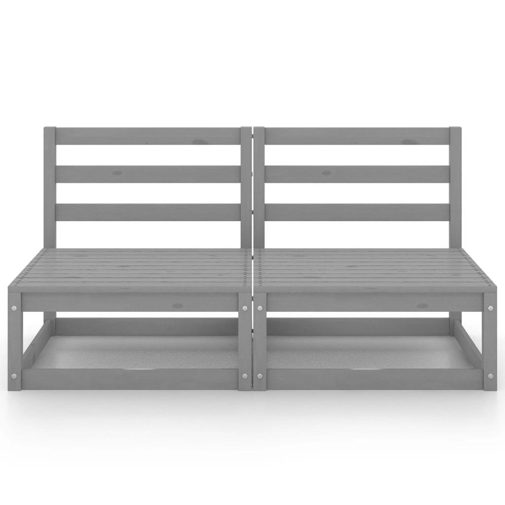 Gartensofa 2-Sitzer Grau Massivholz Kiefer