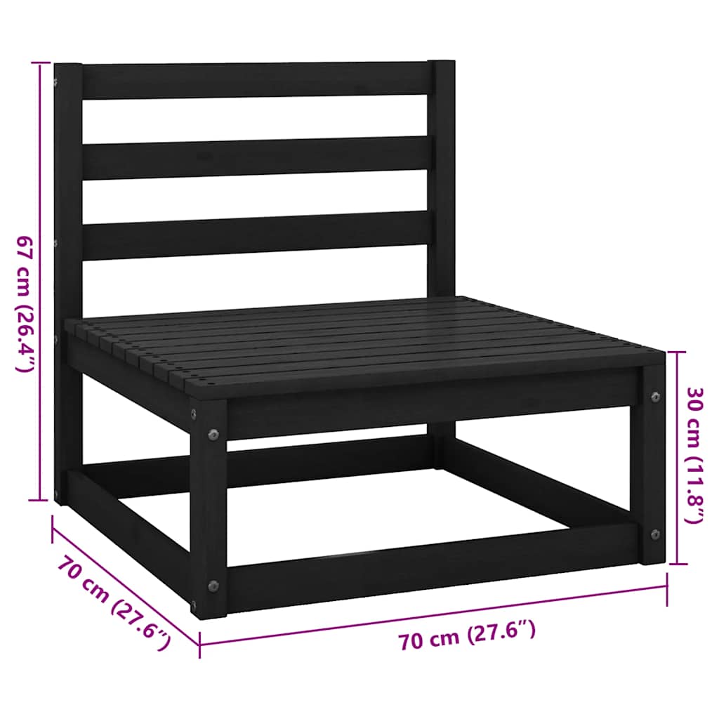 4-Sitzer-Gartensofa mit Kissen Kiefer Massivholz